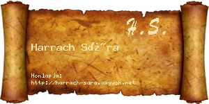 Harrach Sára névjegykártya